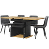 Dining Table 110-140×80cm, Extendable Kitchen Table with Storage for 4-6 People