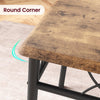 Brown 3 Pcs Dining Table Set for 2 with Cushioned Chair,Square Kitchen Table Set