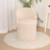 Ottoman Storage Stool Ribbed Round Pouffe Seat 3-in-1 Compact Chair Footstool