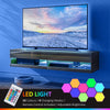 Floating TV Unit Stand, Wall Mount TV Cabinet with Storage LED Lights