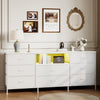 8 Fabric Drawers, Metal Frame Storage Cabinet with Wood Top for Living Room