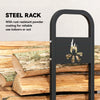 6.5FT Steel Firewood Log Rack, 300 kg Outdoor Fireplace Wood Storage Shelf