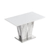 Memphis Small Dining Table In Filo Marble Effect With Glass Top