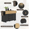 Kitchen Island on Wheels Rolling Storage Trolley with Extendable Worktop, Black