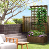 Wooden Raised Bed with Trellis Set of 2 Planter Box Lattice for Climbing Plants