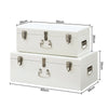 Cream Metal Storage Trunks Chest Bedroom, Dressing Room Set of 2, Beautify