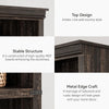 5 Tier Farmhouse Bookcase,Wooden Open Bookshelf Display Storage,Gray/Brown/White