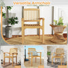 Wooden Dining Chair Outdoor Patio Chair Teak Wood Armchair-Natural