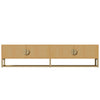 180cm TV Media Stand Unit w/ Wood Grain, 4 Cabinet Doors & Semi-Circular Handles