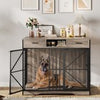 44 in Heavy Duty Dog Crate Furniture End Table Storage Drawers& Open Compartment