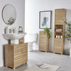 Tall Bathroom Cabinet, Oak Wood Effect Bathroom Tallboy Storage Unit,