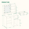 Dressing Table With Mirror Storage Makeup Desk Vanity Table Led Lights Bedroom