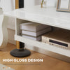 Floating TV Unit Stand, Wall Mount TV Cabinet with Storage LED Lights