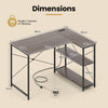 Home Office Computer Desk with Reversible Adjustable Storage Shelves