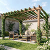 3 x 3 m Wooden Pergola, Garden Pergola Gazebo Grape Trellis, Maple Wood-effect