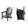 Outdoor Fire Pit Chair Folding Adirondack Chair with High Backrest
