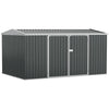 Large 14x8ft Metal Garden Storage Shed Lockable Door Grey Tool Storage Box