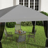 3 x 3 m Heavy Duty Pop Up Garden Gazebo with Handy Bag Mesh Sidewalls Grey