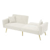 Fabric Sofa Bed Love Seat Sofa Settee Couch with Metal Legs & Cushions White