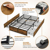 Small Double Iron Bed Frame Heavy-Duty Platform Bed Base Mattress Foundation