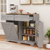 Tilt Out Trash Can Cabinet With Charging Station 2 Drawers Adjustable Grey