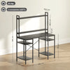 Computer Desk Home Office Gaming Desk Monitor Stand Power Outlets LED Lights