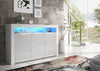 TV Unit | 155cm Sideboard | Cabinet | Cupboard | White High Gloss Doors Free LED