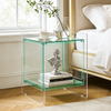 Acrylic Side Table Acrylic End Table Decorative Bathroom Bedroom with Sleek Edge