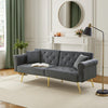 Modern Sofa Bed 2 Seater Click Clack Settee Recliner Couch with Metal Legs Grey