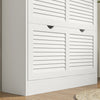 Slim Shoe Storage Cabinet with 2 Flip Drawers for Entryway, White
