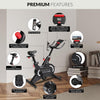 Smart Exercise Spinning Bike 8kg Flywheel, Stationary Bike with Phone Holder