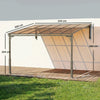 3.4 x 3 m Lean-to Pergola, Wall-Mounted Hardtop Gazebo with Polycarbonate Roof