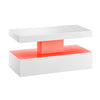 White Gloss Coffee Table with LED Lights – 90cm Modern Living Room Table