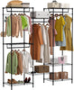 Heavy Duty Garment Rack Clothes Rack with Adjustable Shelf Hanging Rails Hooks