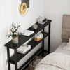 39" Slim 2-Tier Console Table w/ Adjustable Shelf Narrow Sofa Table Small Spaces