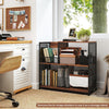 3-Tier Record Player Stand Vinyl Storage Cabinet with 3 Dividers Brown