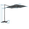 Large Offset Hanging Umbrella w/ 360° Rotation
