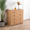 5 Drawer Chest of Drawers Narrow Solid Pine Wood Waxed Storage Bedroom Furniture