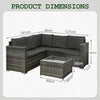 5 Seater Rattan Garden Furniture Set Sofa Coffee Table Lounge Sets Outdoor Patio