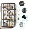 Industrial 5 Tier Etagere Bookcase, Freestanding Tall Bookshelf Display Shelf