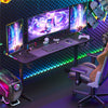 Oversized Large Gaming Desk Metal Frame Computer Table with Cable Tray Hook Hold