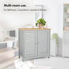 Bathroom Storage Cabinet | Grey Bathroom Cupboard with 2 Shelves |