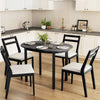 110CM Wooden Dining Table for 4-6 People Oval Kitchen Table-Black