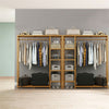 Bamboo Garment Rack Large Clothes Rail Rack with Shelves Wardrobe for Guest Room