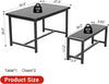 3 Pcs Wooden Kitchen Dining Living Room Table Metal Frame with 2 Benches Set