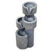 Stone Effect Fountain Solar Power LED Light Patio Water Feature Statues Outdoor