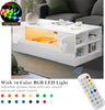 Led Coffee Table with 2 Drawer Storage, High Gloss Coffee Table for Living Room