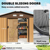 13 x 11ft Garden Shed Storage w/ Foundation Kit, Vent, Light Brown