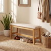 100 CM Upholstered Bench Button Tufted End of Bed Bench For Bedroom
