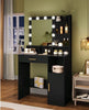 LED Mirror Dressing Table Makeup Vanity Desk And 10 LED Lights With 3 Shelves